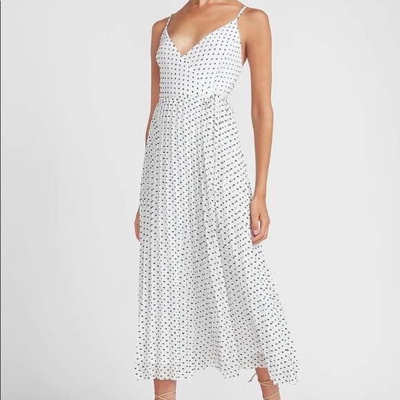 Express Dresses & Skirts - Express polka dot pleated wrap midi dress